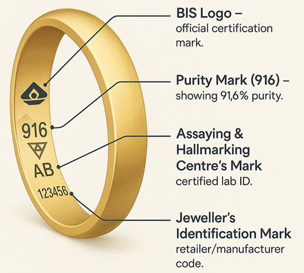 component of 22 carat gold hallmark