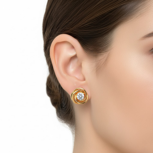 Round Diamond Swirl Stud Earrings Round Diamond Swirl Stud Earrings