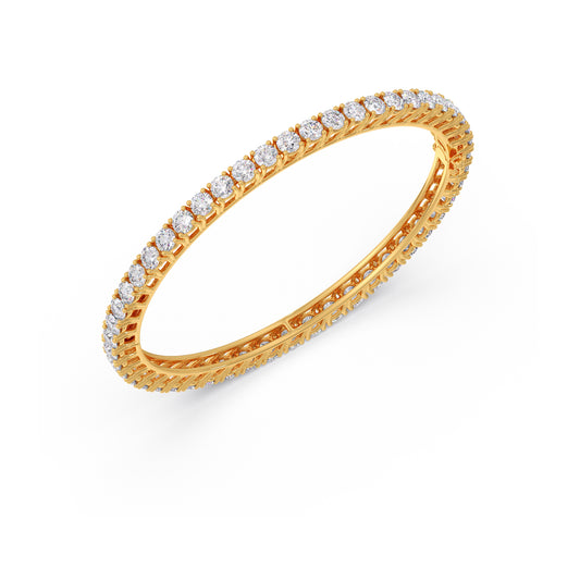 Round Diamond Tennis Bangle Round Diamond Tennis Bangle - Yellow