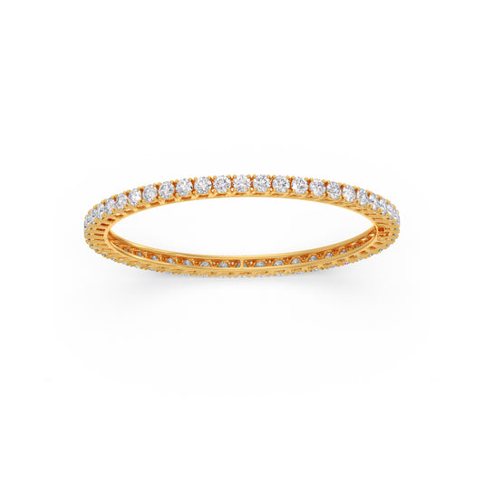 Round Diamond Tennis Bangle Round Diamond Tennis Bangle - Yellow