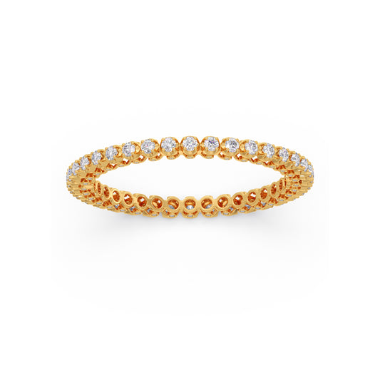 Round Diamond Tennis Cuff Bracelet Round Diamond Tennis Cuff Bracelet - Yellow