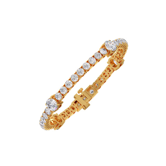 Round-Cut Diamond Tennis Bracelet Round-Cut Diamond Tennis Bracelet - Yellow