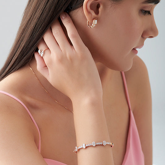 account-offers Cluster Oval & Round Diamond Bracelet