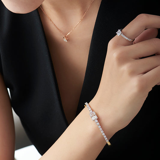 Radiant Emerald & Round Diamond Bracelet Radiant Emerald & Round Diamond Bracelet