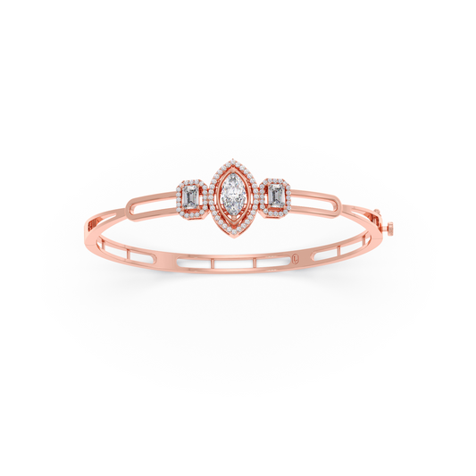 Marquise, Emerald & Round cut Diamond Classic Bracelet Marquise, Emerald & Round cut Diamond Classic Bracelet