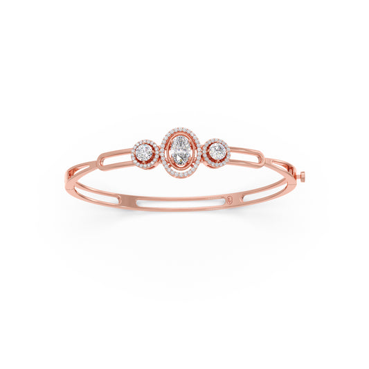 account-offers Floral Halo Oval & Round Cut Diamond Bracelet