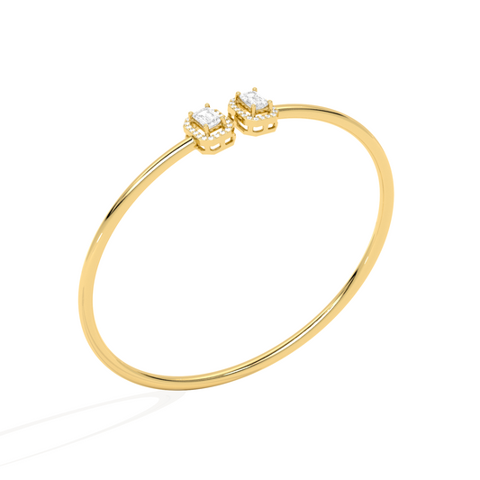 Emerald Cut Diamond Cuff Bracelet Emerald Cut Diamond Cuff Bracelet - Yellow