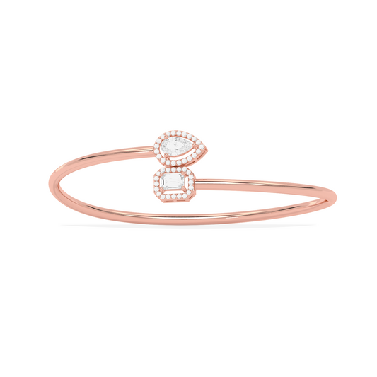 card-product Pear & Emerald Cut Diamond Cuff Bracelet