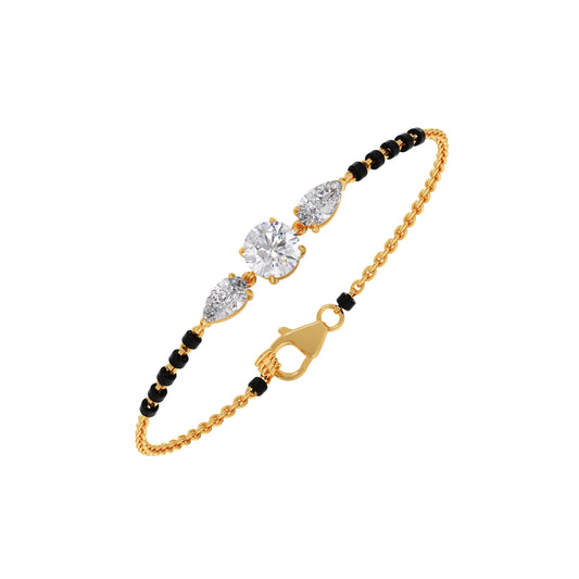 Elegant Pear & Round Diamond Mangalsutra Bracelet Elegant Pear & Round Diamond Mangalsutra Bracelet