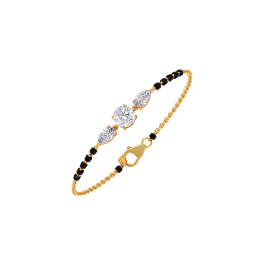 Pear and Round Trio Diamond Mangalsutra Bracelet Pear and Round Trio Diamond Mangalsutra Bracelet