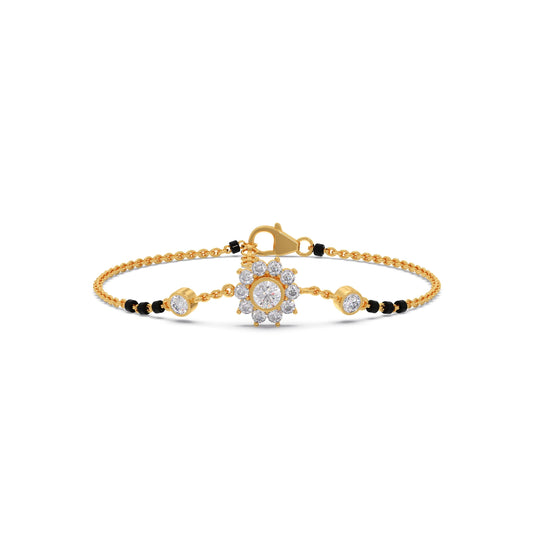 card-product Floral Diamond Mangalsutra Bracelet
