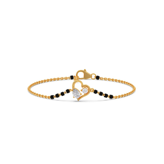card-product Pear and Round Diamond Mangalsutra Bracelet