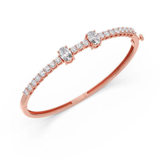 Oval Center with Round Accent Diamond Bracelet Oval Center with Round Accent Diamond Bracelet - Rose