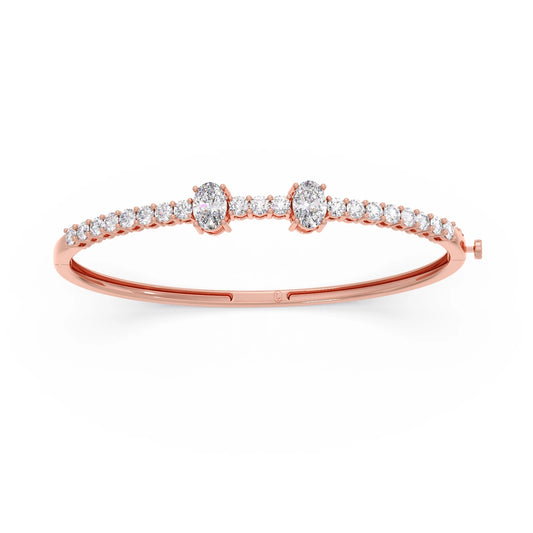 Oval Center with Round Accent Diamond Bracelet Oval Center with Round Accent Diamond Bracelet - Rose