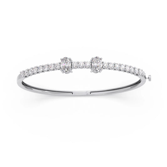 Oval Center with Round Accent Diamond Bracelet Oval Center with Round Accent Diamond Bracelet