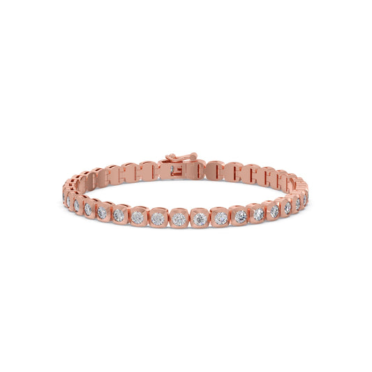 Round Diamond Bezel Set Tennis Bracelet Round Diamond Bezel Set Tennis Bracelet - Rose