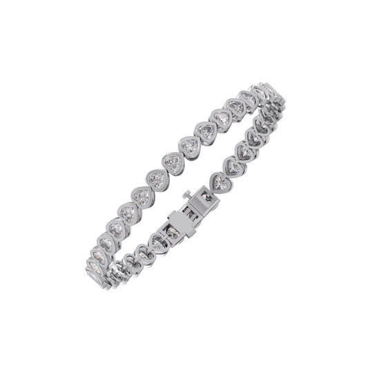 Heart Cut Diamond Bezel Set Tennis Bracelet Heart Cut Diamond Bezel Set Tennis Bracelet
