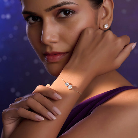 Hexa And Portuguese Diamond Chain Bracelet Hexa And Portuguese Diamond Chain Bracelet - MQ