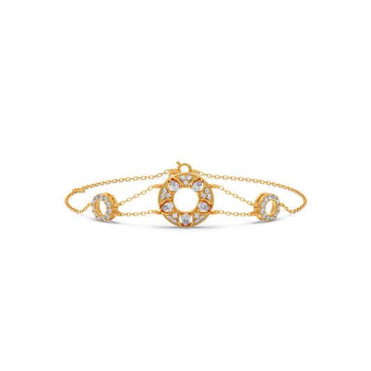 Round Diamond Triple Circle Bracelet Round Diamond Triple Circle Bracelet - Yellow