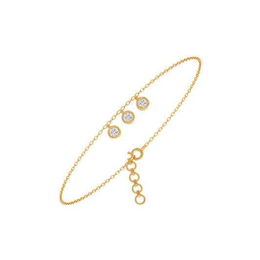 Trinity Bezel Chain Bracelet Trinity Bezel Chain Bracelet - Yellow