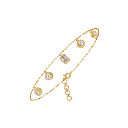 Emerald & Round Chain Bracelet Emerald & Round Chain Bracelet