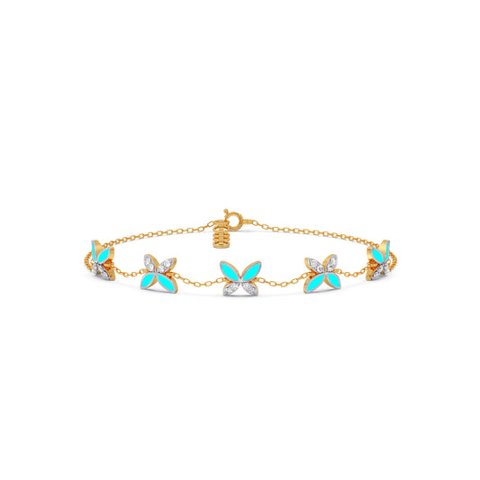 Fleur Butterfly Diamond Chain Bracelet Fleur Butterfly Diamond Chain Bracelet - Yellow