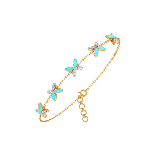 Fleur Butterfly Diamond Chain Bracelet Fleur Butterfly Diamond Chain Bracelet - Yellow