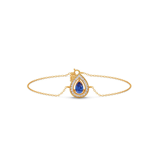 Blue Teardrop Halo Diamond Bracelet Blue Teardrop Halo Diamond Bracelet - Yellow