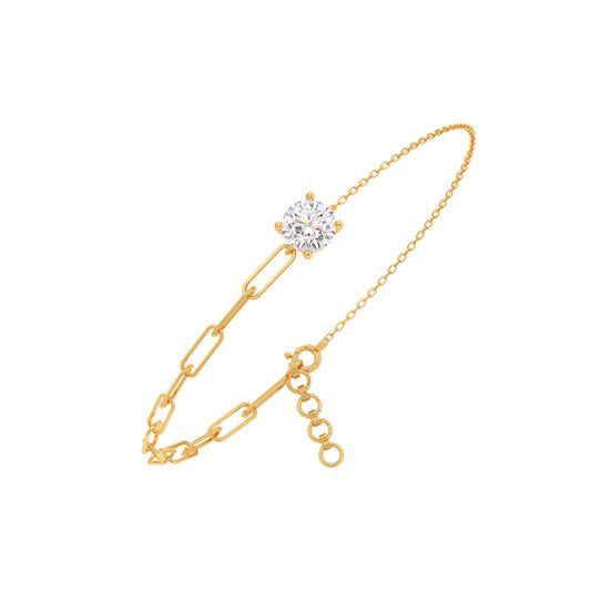 account-offers 0.89 cts Paperclip Solitaire Diamond Bracelet