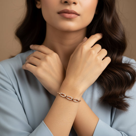 Golden Interlink Diamond Bracelet Golden Interlink Diamond Bracelet