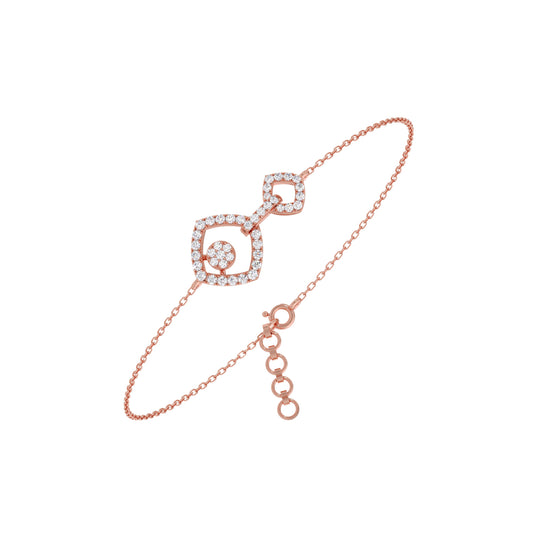 Interlocking Geometric Shape Diamond Chain Bracelet Interlocking Geometric Shape Diamond Chain Bracelet - Rose
