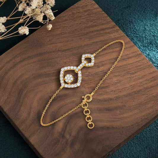 Interlocking Geometric Shape Diamond Chain Bracelet Interlocking Geometric Shape Diamond Chain Bracelet