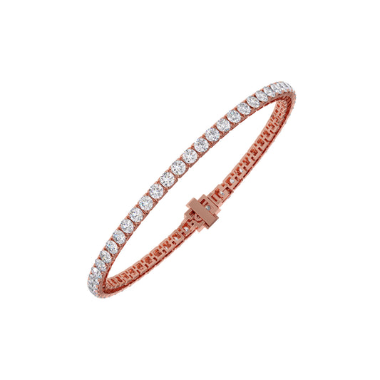 6.05ct Delicate Round Diamond Tennis Bracelet 6.05ct Delicate Round Diamond Tennis Bracelet - Rose