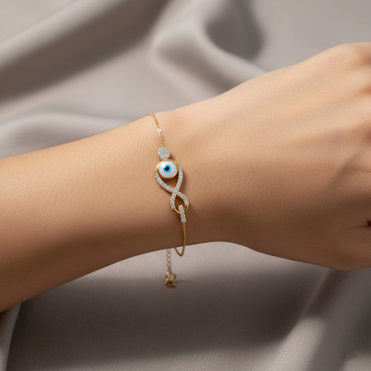 Infinite Evil Eye Round Diamond Bracelet Infinite Evil Eye Round Diamond Bracelet