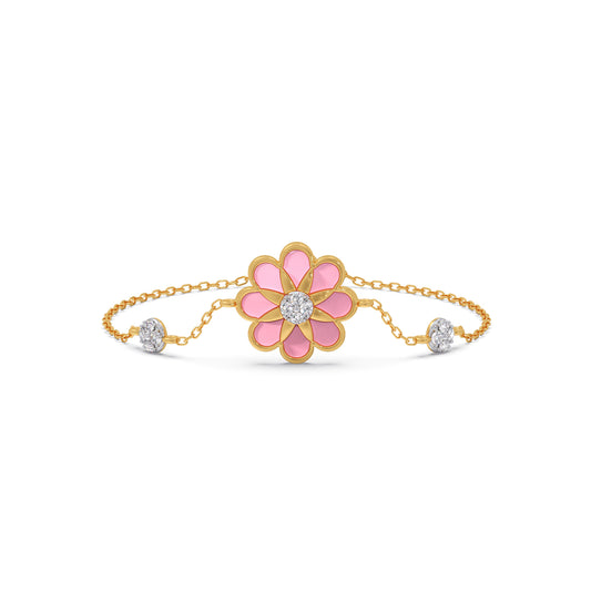 Pink Petal Bloom Diamond Kids Bracelet Pink Petal Bloom Diamond Kids Bracelet - Yellow