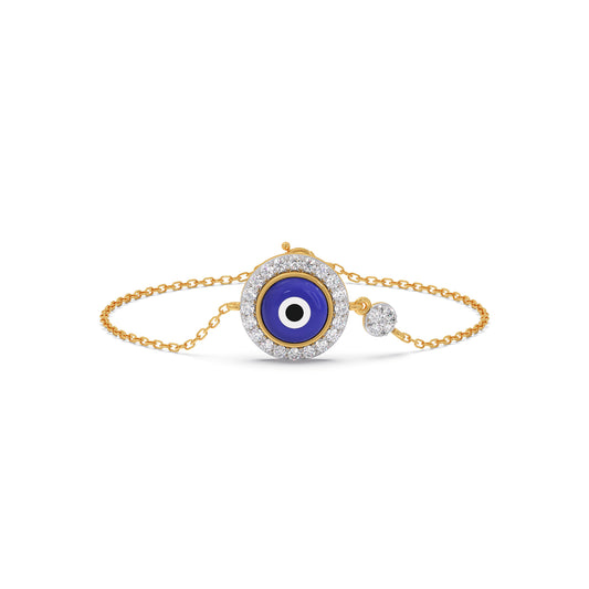 Halo Evil-Eye Diamond Chain Bracelet Halo Evil-Eye Diamond Chain Bracelet - Yellow