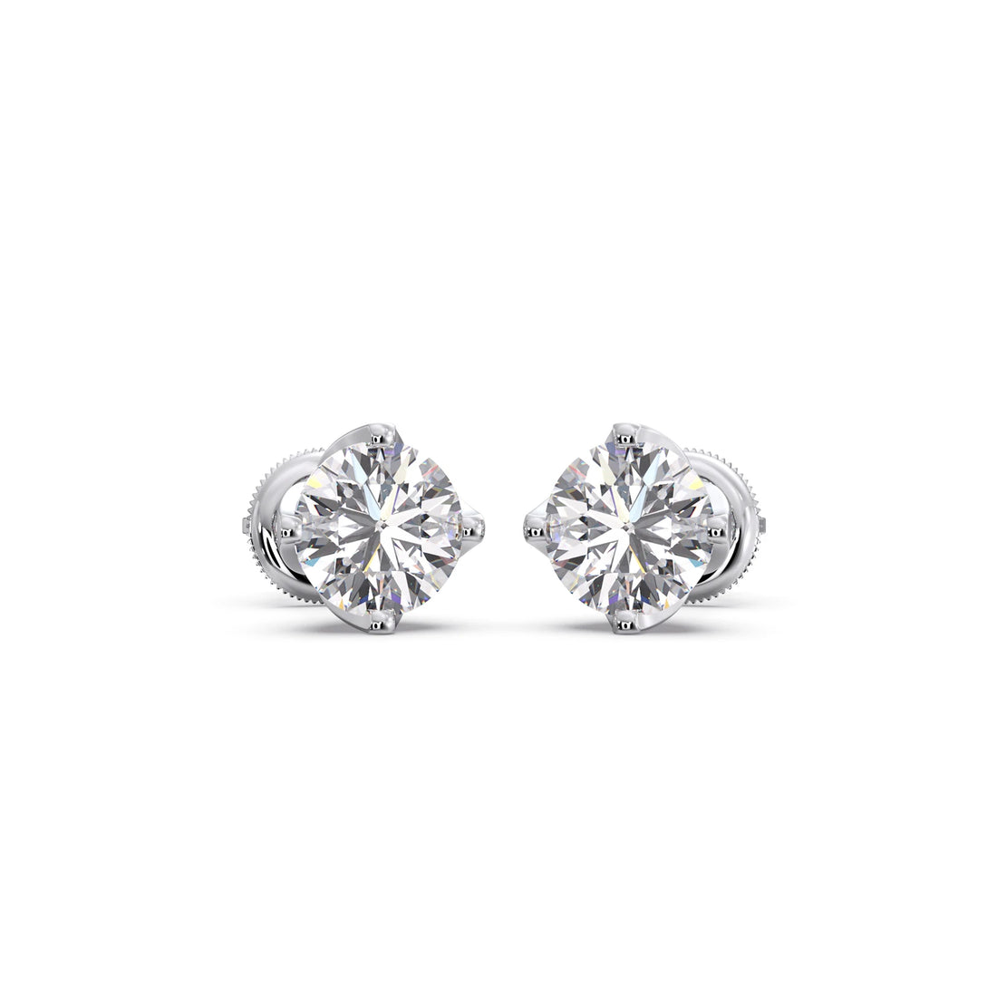 6 Ct Four-Prong Round Solitaire Earrings