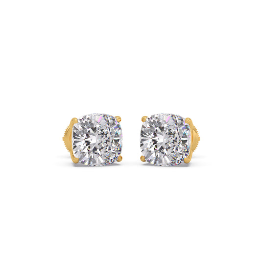 Customize 1.00 ct each side Cushion Diamond Earring Customize 1.00 ct each side Cushion Diamond Earring - Yellow