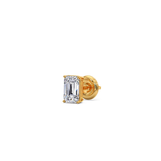Four-Prong Emerald Cut Diamond Stud Earrings Four-Prong Emerald Cut Diamond Stud Earrings