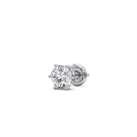 Six-Prong Round Brilliant Cut Diamond Stud Earrings Six-Prong Round Brilliant Cut Diamond Stud Earrings