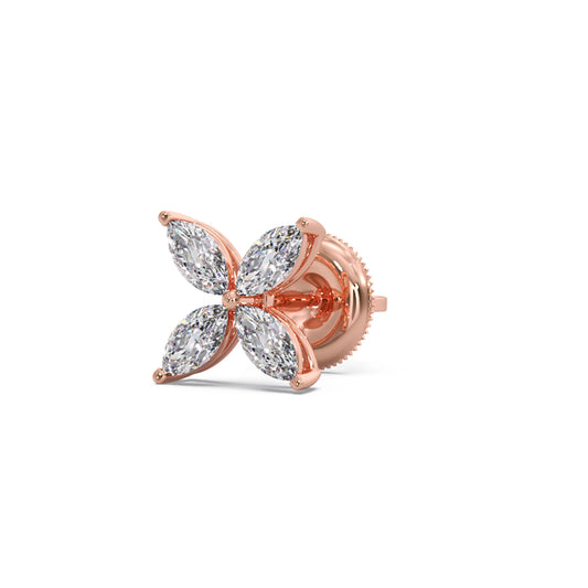 Marquise Cut Diamond Flower Stud Earrings Marquise Cut Diamond Flower Stud Earrings