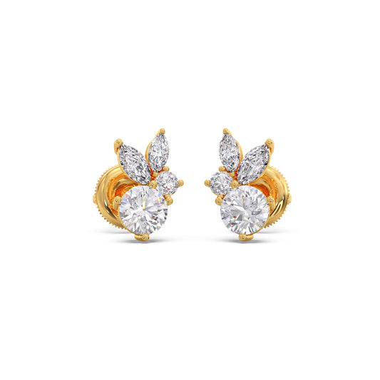 card-product Diamond Floral Cluster Stud Earrings