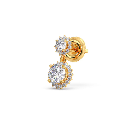 Double Halo Solitaire Drop Earrings Double Halo Solitaire Drop Earrings - Yellow