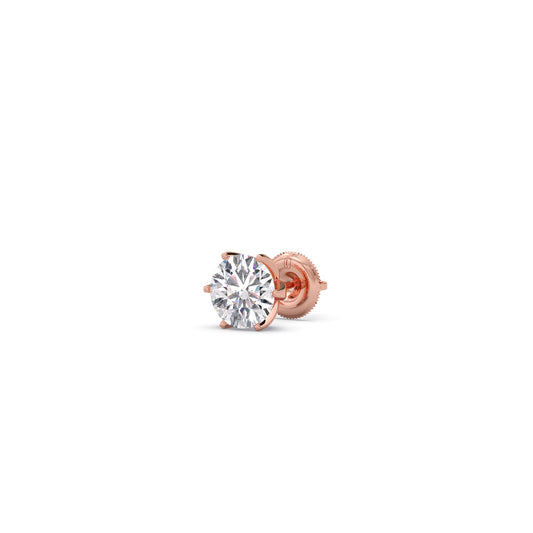 3.20cts Brilliant Round Six-Prong Solitaire Stud Earrings 3.20cts Brilliant Round Six-Prong Solitaire Stud Earrings - Rose