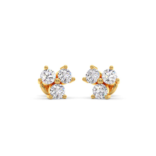 card-product Floral Cluster Diamond Stud Earrings