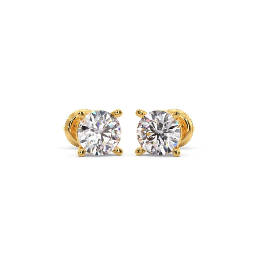card-product Round Solitaire 4-Prong Basket Stud Earrings7.5mm