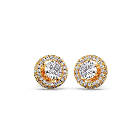 card-product Round Halo Stud Earrings – 5.40mm