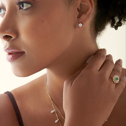 account-offers Classic 4-Prong Round Diamond Stud Earrings – 6.30mm