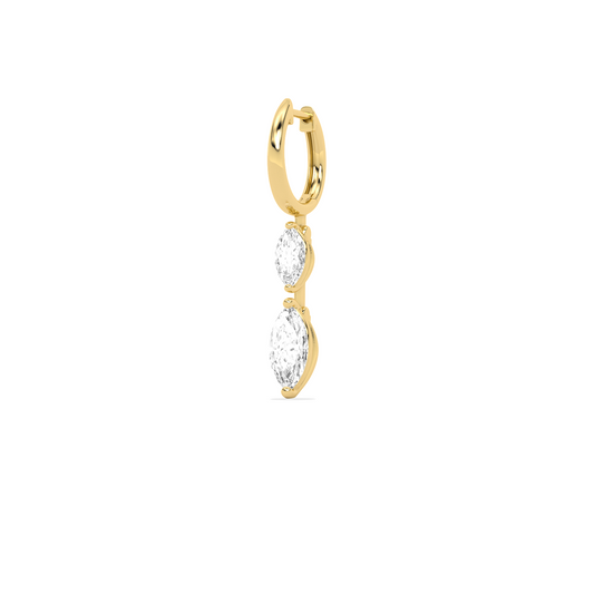 Marquise Diamond Drop Hoop Earrings Marquise Diamond Drop Hoop Earrings - Yellow