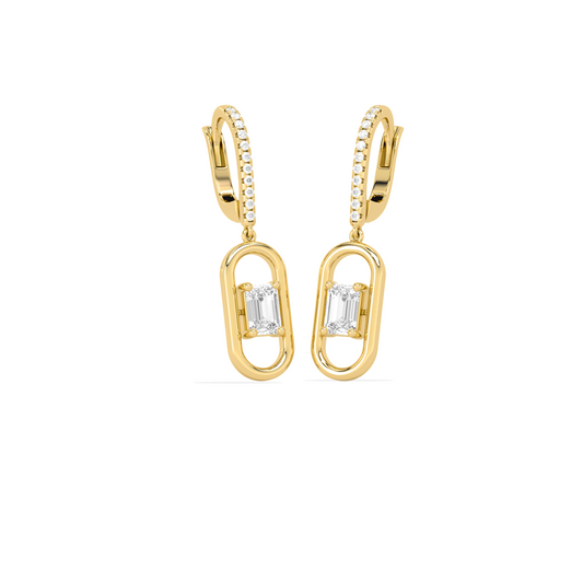 card-product Elegant emerald cut diamond drop earring